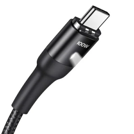 USAMS U58 mágneses USB-C - USB-C töltőkábel 100 W PD gyorstöltés 5A, 1,5 m fekete (US-SJ466) - 2