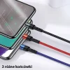 USAMS U26 3 az 1-ben 0.35m 2A gyorstöltésű fonott kábel,  lightning / microUSB / USB-C (US-SJ410) thumbnail