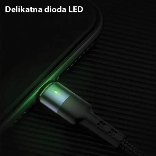 USAMS U26 3 az 1-ben 0.35m 2A gyorstöltésű fonott kábel,  lightning / microUSB / USB-C (US-SJ410) - 4