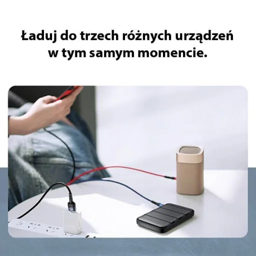 USAMS U26 3 az 1-ben 0.35m 2A gyorstöltésű fonott kábel,  lightning / microUSB / USB-C (US-SJ410) - 12