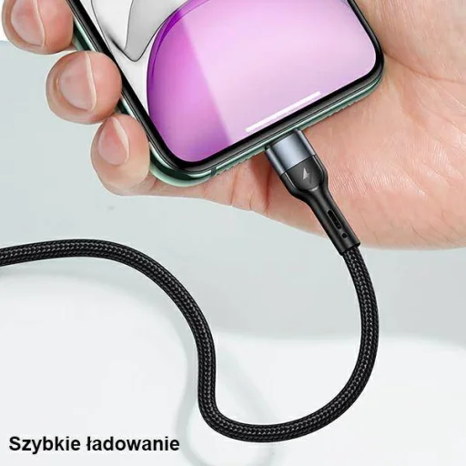 USAMS U55 mikro USB fonott kábel fekete 2A 1m (US-SJ450) - 10