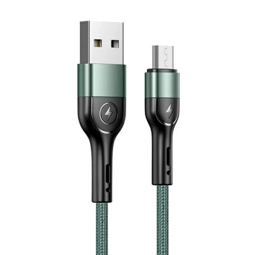 USAMS U55 mikro USB fonott kábel 2A 1m zöld (US-SJ450) - 1