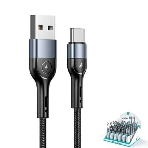 USAMS U55 USB-C kábel 2A 1m fekete (US-SJ449) - 1