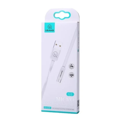 USAMS U2 microUSB lapos kábel 1,2 m fehér (US-SJ201) - 2