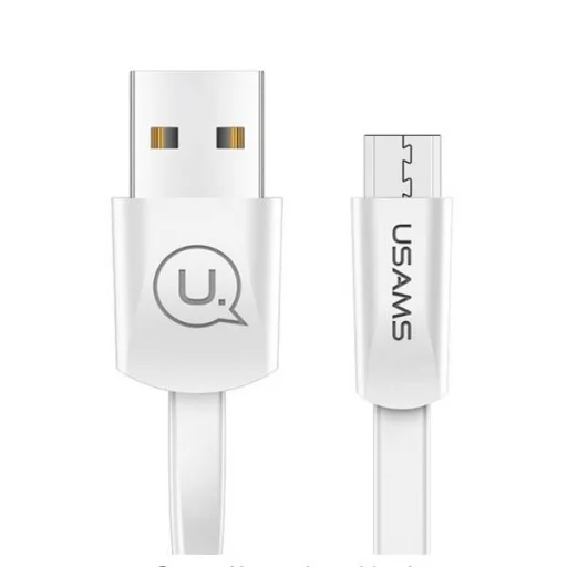 USAMS U2 microUSB lapos kábel 1,2 m fehér (US-SJ201) - 1