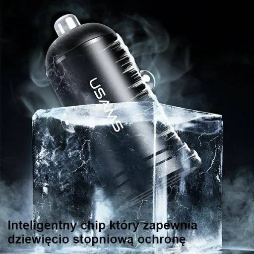 USAMS Mini autós töltő 2xUSB 2.4A fekete (US-CC114) - 4