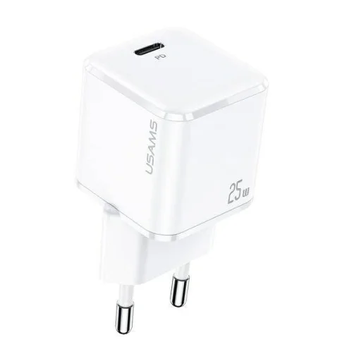 USAMS T42 mini hálózati töltő adapter 1xUSB-C 25W 5V-3A PD3.0 Gyorstöltés fehér (US-CC140) - 1