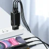 USAMS T33 hálózati töltő adapter MT 2xUSB-C + USB GaN 65W PD Gyorstöltéssel fekete (US-CC110) thumbnail