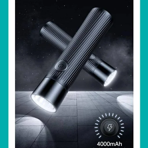 USAMS Powerbank + LED zseblámpa 4000mAh fekete (US-CD166) - 5