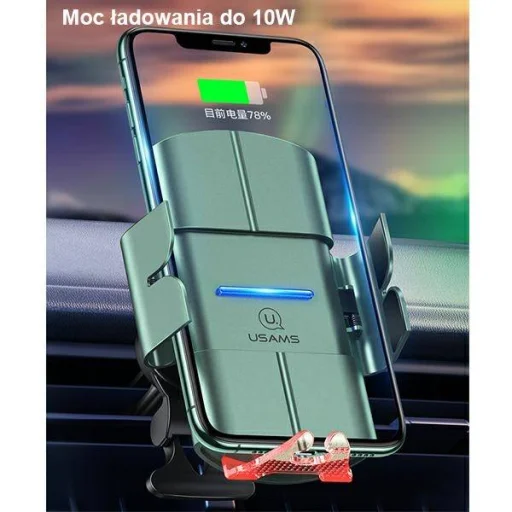 USAMS US-CD133 10W Automata indukciós autós tartó szellőzőrácshoz zöld (CD133ZJ02) - 3