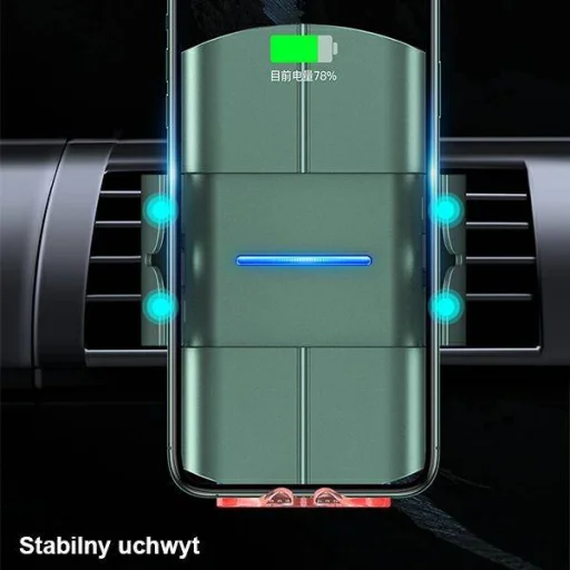 USAMS US-CD133 10W Automata indukciós autós tartó szellőzőrácshoz zöld (CD133ZJ02) - 2