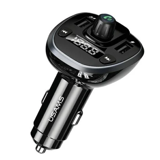 USAMS C21 kihangosító FM transmitter, Bluetooth 5.0, MP3, 2xUSB 3,4A fekete (US-CC115) - 6
