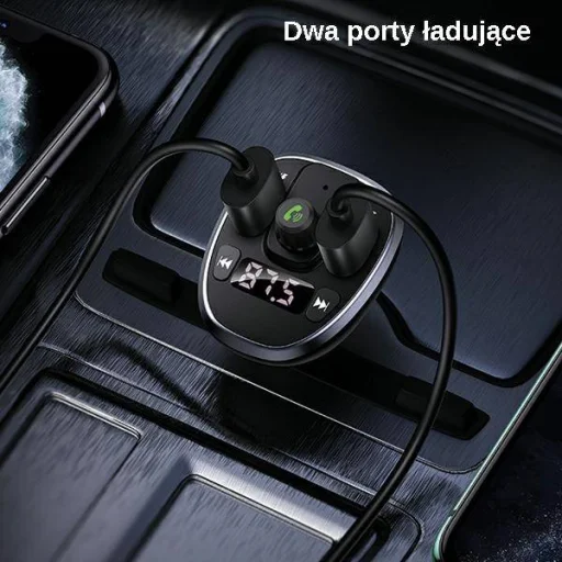 USAMS C21 kihangosító FM transmitter, Bluetooth 5.0, MP3, 2xUSB 3,4A fekete (US-CC115) - 11