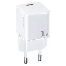 USAMS T45 mini hálózati töltő adapter  1xUSB-C 30 W PD3.0 Gyorstöltés fehér (US-CC148)