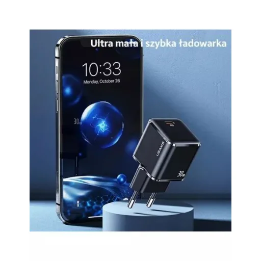 USAMS T45 mini hálózati töltő adapter  1xUSB-C 30 W PD3.0 Gyorstöltés fehér (US-CC148) - 7