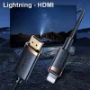 USAMS U70 Lightning – HDMI kábel 2m fekete (US-SJ509) thumbnail