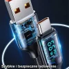 USAMS U78 USB-C gyorstöltő kábel 1,2 m LED kijelzővel 6A fehér (US-SJ544) - 5
