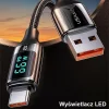 USAMS U78 USB-C gyorstöltő kábel 1,2 m LED kijelzővel 6A fehér (US-SJ544) - 2