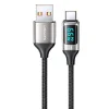 USAMS U78 USB-C gyorstöltő kábel 1,2 m LED kijelzővel 6A fehér (US-SJ544) - 3