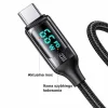 USAMS U78 USB-C gyorstöltő kábel 1,2 m LED kijelzővel 6A fehér (US-SJ544) - 4