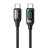 USAMS U78 USB-C – USB-C gyorstöltő kábel LED kijelzővel 1,2 m 100 W fekete (US-SJ546) thumbnail