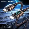 USAMS U78 USB-C – Lightning gyorstöltő kábel LED kijelzővel 1,2 m 20 W PD fehér (US-SJ545) thumbnail