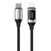 USAMS U78 USB-C – Lightning gyorstöltő kábel LED kijelzővel 1,2 m 20 W PD fehér (US-SJ545) thumbnail