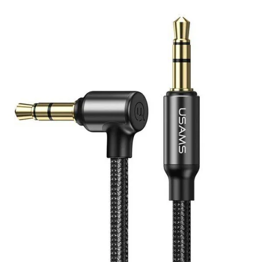 USAMS Audio kábel fonott 3.5mm jack - 3.5mm jack 1.2m fekete (US-SJ557) - 1