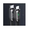 USAMS USB-C - Lightning kábel Smart Power-off 20 W PD 1,2 m fekete (US-SJ518)