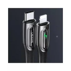 USAMS USB-C - Lightning kábel Smart Power-off 20 W PD 1,2 m fekete (US-SJ518)