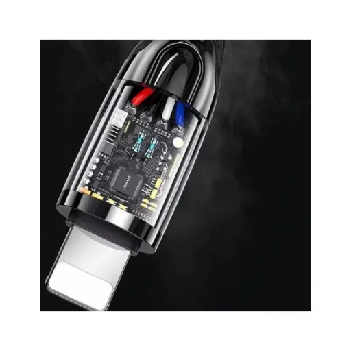 USAMS USB-C - Lightning kábel Smart Power-off 20 W PD 1,2 m fekete (US-SJ518) - 7