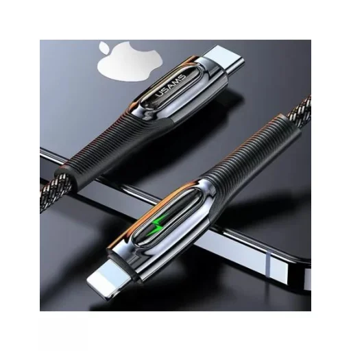 USAMS USB-C - Lightning kábel Smart Power-off 20 W PD 1,2 m fekete (US-SJ518) - 8