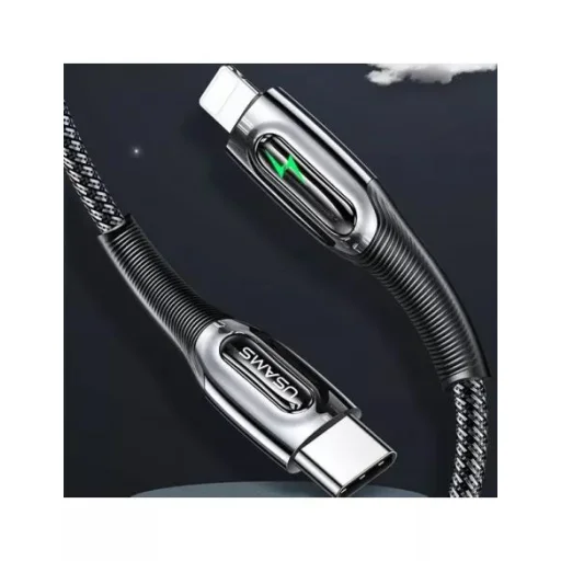 USAMS USB-C - Lightning kábel Smart Power-off 20 W PD 1,2 m fekete (US-SJ518) - 4