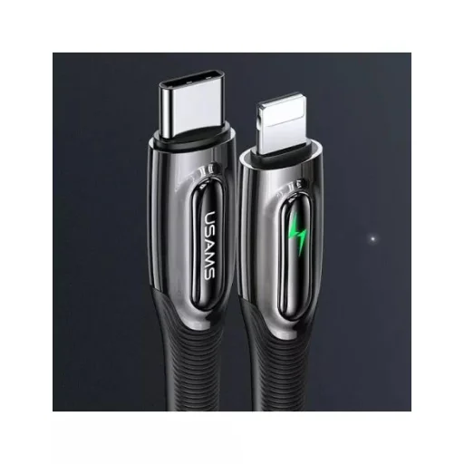 USAMS USB-C - Lightning kábel Smart Power-off 20 W PD 1,2 m fekete (US-SJ518) - 1