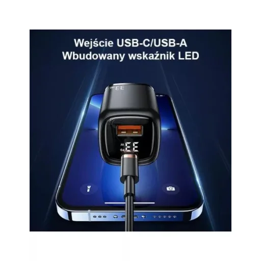 USAMS T46 hálózati töltő adapter 1xUSB-C + 1xUSB 33W PD3.0 + QC3.0 Gyorstöltés fehér (US-CC152) - 6