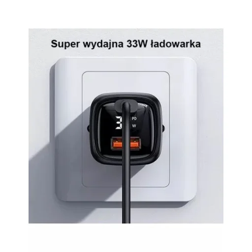 USAMS T46 hálózati töltő adapter 1xUSB-C + 1xUSB 33W PD3.0 + QC3.0 Gyorstöltés fehér (US-CC152) - 4