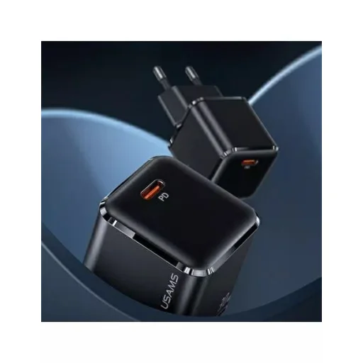 USAMS T45 hálózati töltő adapter USB-C 30W PD3.0 + QC3.0 gyorstöltés + kábel U63 USB-C / lightning fekete (USAMS-UX) - 6