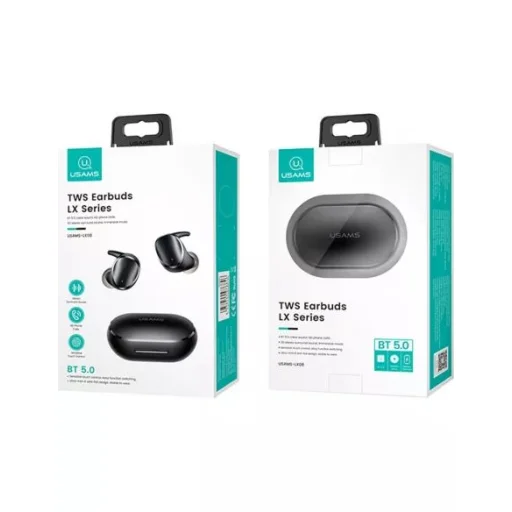 USAMS TWS LX Bluetooth 5.0 vezeték nélküli fülhallgató, mikrofon fekete (BHULX01) - 7