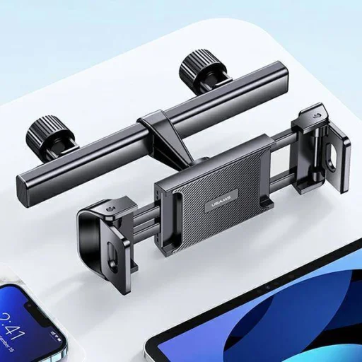 USAMS fejtámlára rögzíthető telefon és tablet tartó fekete (US-ZJ068) - 6