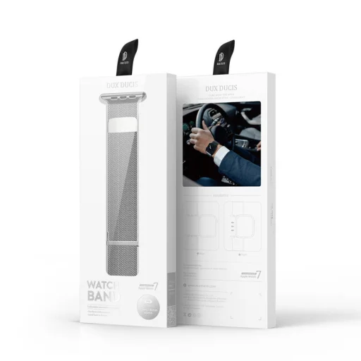 Apple Watch 7 Band 4/5/6/7/8/SE (38/40/41mm) Dux Ducis Magnetic óraszíj ezüst - 2