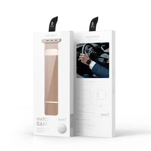 Apple Watch 7 Band 8/7/6/5/4/3/2 / SE/Ultra (49/45/44/42mm) Dux Ducis Magnetic óraszíj arany - 2