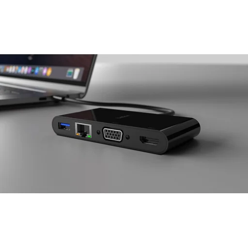 Belkin USB-C Multimédia adapter, HUB elosztó (ETHERNET - HDMI - VGA - USB-A) (AVC005BTBK) fekete - 9