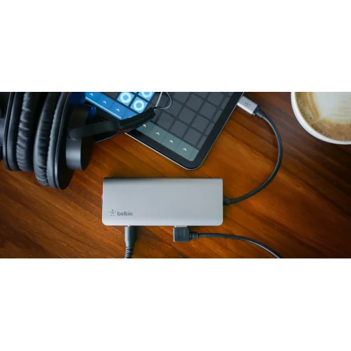 Belkin CONNECT USB-C 7 az 1-ben többportos adapter, HUB elosztó (AVC009btSGY) szürke - 9