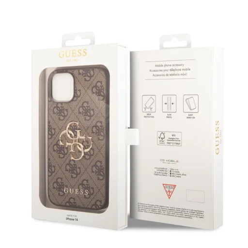 iPhone 14 Guess PU 4G Metal Logo tok barna (GUHCP14S4GMGBR) - 3