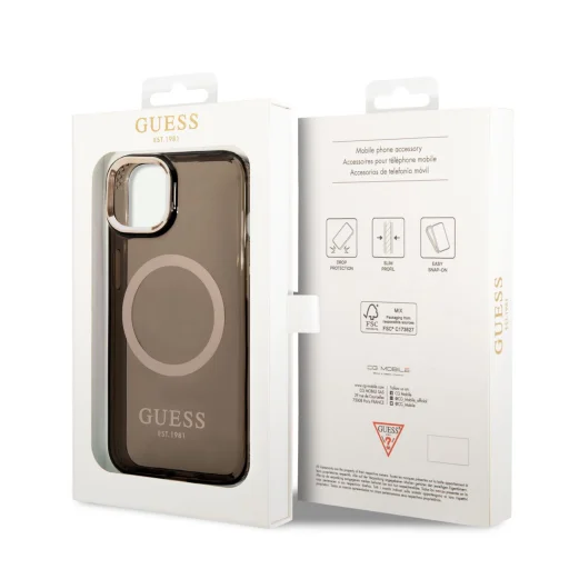 iPhone 14 Plus Guess Translucent MagSafe kompatibilis tok fekete (GUHMP14MHTCMK) - 3