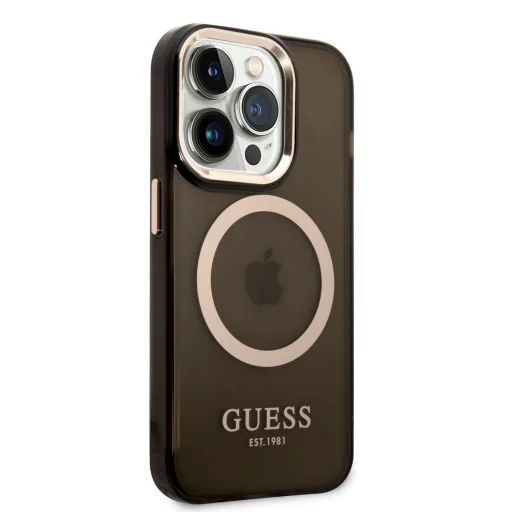 iPhone 14 Pro Guess Translucent MagSafe kompatibilis tok fekete (GUHMP14LHTCMK) - 4