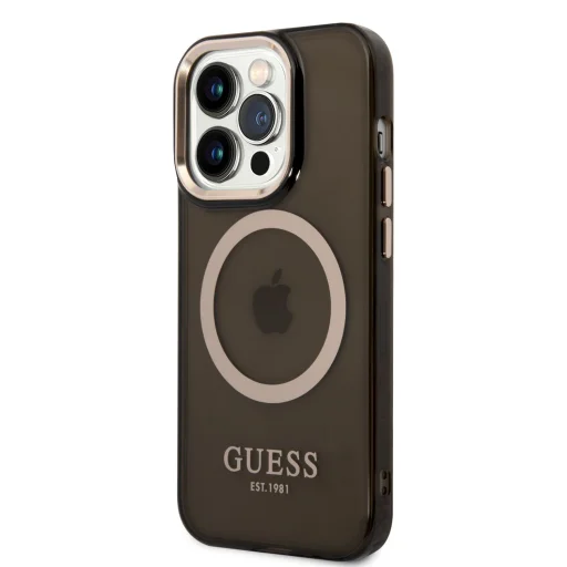 iPhone 14 Pro Guess Translucent MagSafe kompatibilis tok fekete (GUHMP14LHTCMK) - 1