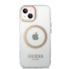 iPhone 14 Guess Transparent MagSafe kompatibilis tok arany (GUHMP14SHTRMD) - 5