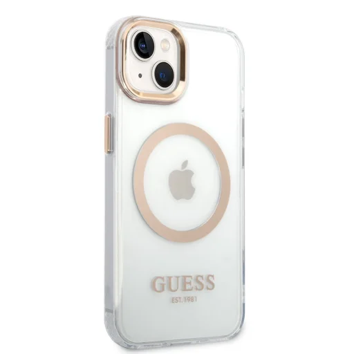 iPhone 14 Plus Guess Transparent MagSafe kompatibilis tok arany (GUHMP14MHTRMD) - 6