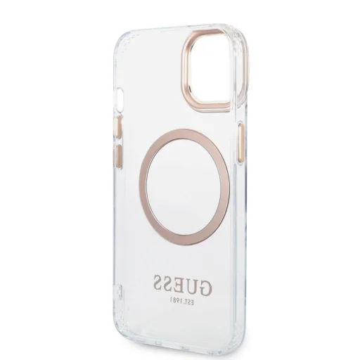iPhone 14 Plus Guess Transparent MagSafe kompatibilis tok arany (GUHMP14MHTRMD) - 2